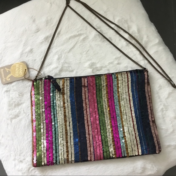 Accessorize Hand beaded sequin rainbow bag - Picture 7 of 9